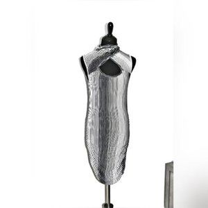 Arden B Black and White Striped Mini Dress